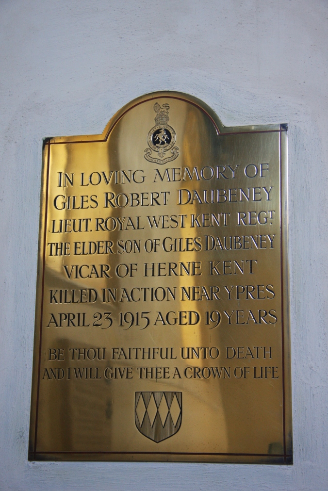 Gilles Daubeney remembered in St Peter's Church, Ampney St Peter, Gloucestershire, England